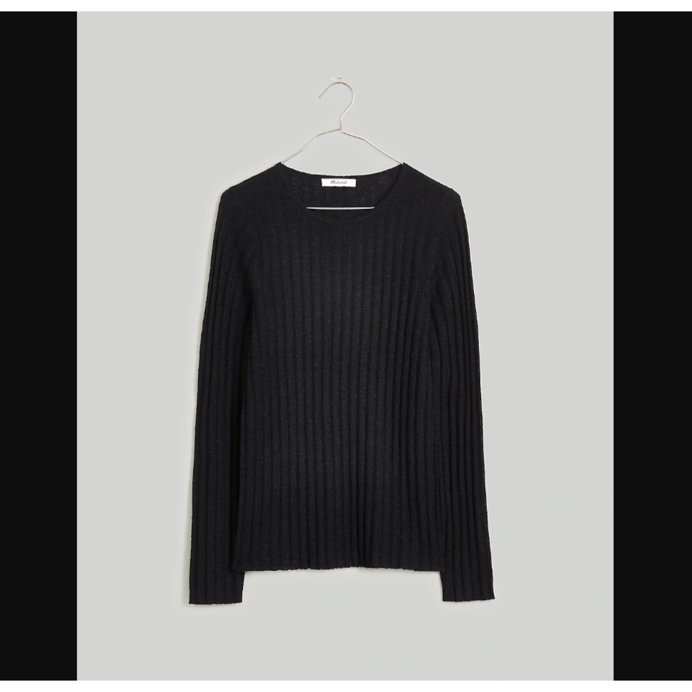 Madewell NEW NWT Womens Medium Black Alpaca Blend Crewneck Sweater NO042